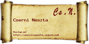 Cserni Neszta névjegykártya